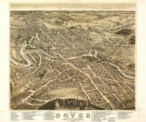 E104 - Birds eye view of Dover Strafford Co New Hampshire - 1877