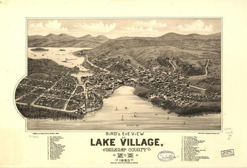 E104 - Birds eye view of Lake Village Belknap County New Hampshire - 1883