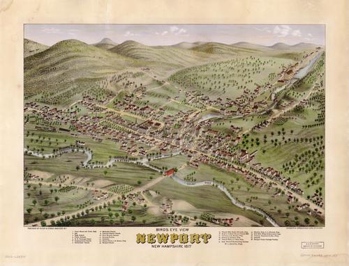 E104 - Birds eye view Newport New Hampshire - 1877