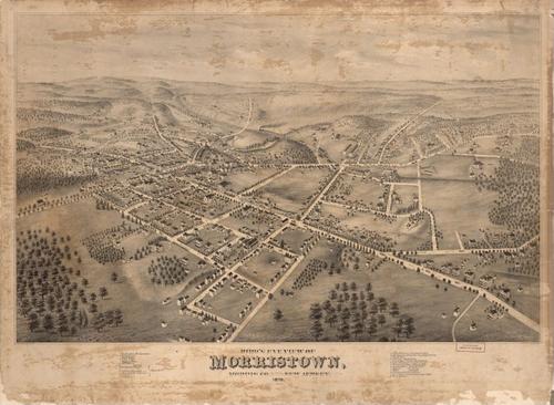 E106 - Birds eye view of Morristown Morris Co New Jersey - 1876
