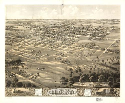 E107 - Birds eye view of the city of Chillicothe Livingston Co Missouri - 1869