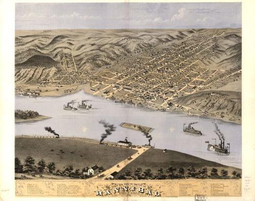 E107 - Birds eye view of the city of Hannibal Marion Co Missouri - 1869
