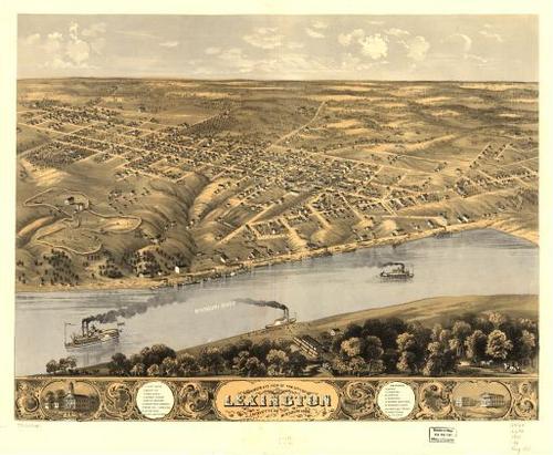 E107 - Birds eye view of the city of Lexington Lafayette Co Missouri  - 1869