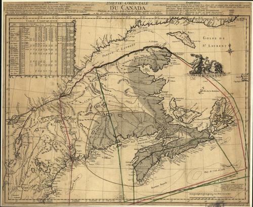 E109 - Partie orientale du Canada, traduitte de l'anglois de la carte de Jefferys publiée a Londres en May 1755.