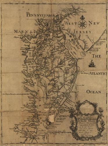 E109 - This map of the peninsula between Delaware & Chesopeak Bays, with the said bays and shores adjacent drawn from the most accurate surveys.
