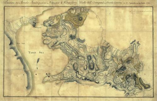 E109 - Position des Armées amériquaine et françoise à Kings-ferry, Peaks-hill, Crompond et Hunts-taverne du 17. septembre au 20 octobre 1782.