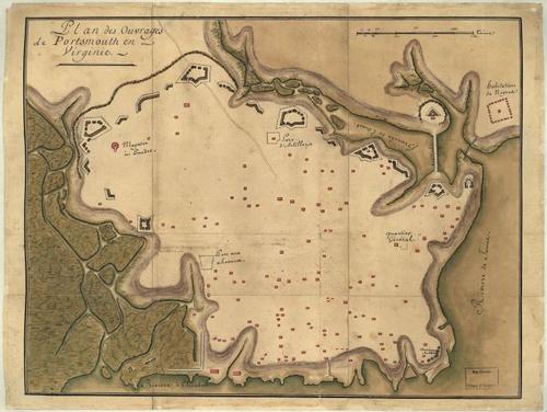 E109 - Plan des ouvrages de Portsmouth en Virginie.