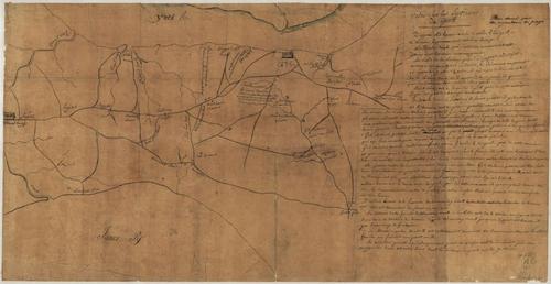 E109 - Notes sur les environs de York: Plan donné par des arpenteurs du pays.