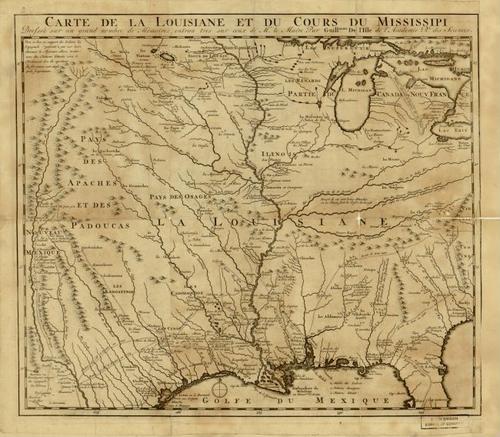 E109 - Carte de la Louisiane et du cours du Mississipi