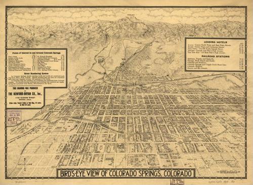 E112 - Birds eye view of Colorado Springs Colorado