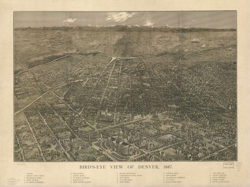 E112 - Birds eye view of Denver - 1887