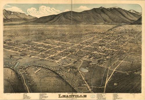 E112 - Birds eye view of Leadville Lake County Colorado - 1879