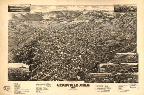 E112 - Birds eye view of Leadville Colorado - 1882