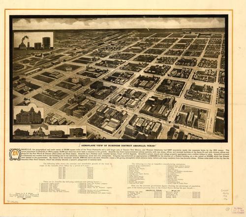 E113 - Aeroplane view of business district Amarillo Texas - 1912
