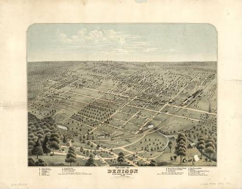 E113 - The city of Denison Grayson Co Texas - 1876