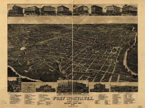 E113 - Fort Worth Texas The Queen of the Prairies county seat of Tarrant County - 1886