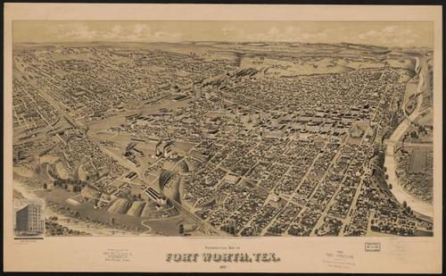 E113 - Perspective map of Fort Worth Texas