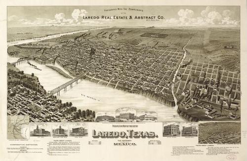 E113 - Perspective map of the city of Laredo Texas the Gateway to and from Mexico