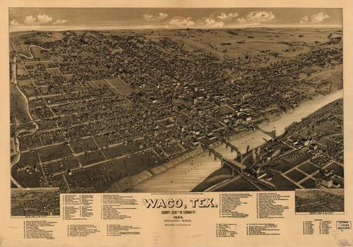 E113 - Waco Texas county seat of McLennan Cy - 1886