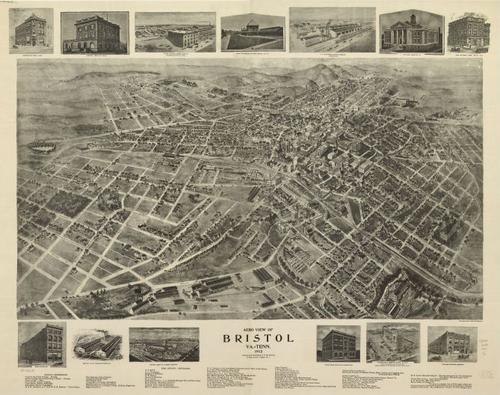 E118 - Aero view of Bristol Virginia Tenn - 1912