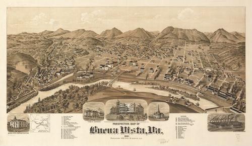 E118 - Perspective map of Buena Vista Virginia - 1891