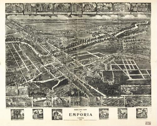 E118 - Birds eye view of Emporia Virginia - 1907