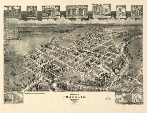 E118 - Birds eye view of Franklin Southampton Co Virginia - 1907
