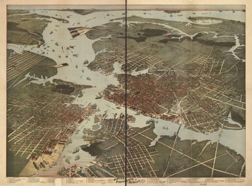 E118 - Birds eye view of Norfolk Portsmouth and Berkley Norfolk Co Virginia - 1891