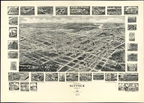E118 - Birds eye view of Suffolk Nansemond Co Virginia - 1907