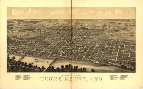 E120 - Panoramic view of Terre Haute Indiana - 1880