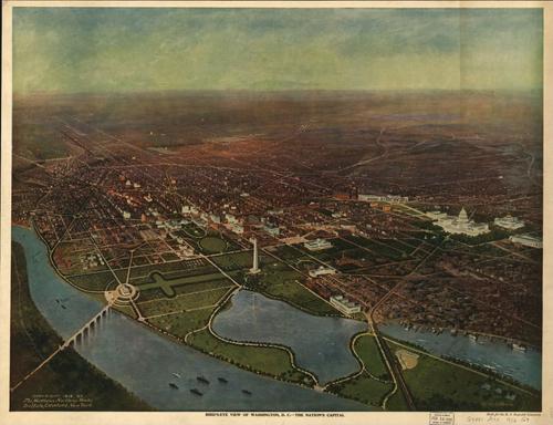 E121 - Birds eye view of Washington District of Columbia the nation's capital - 1916