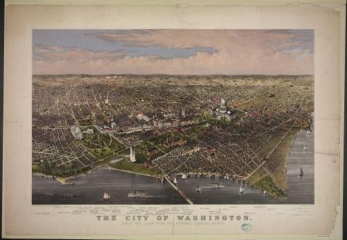 E121 - The City of Washington birds-eye view from the Potomac-looking north - 1880