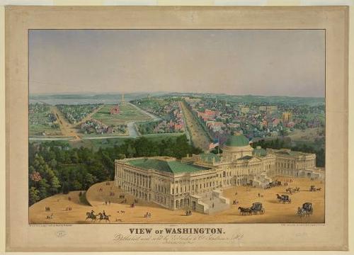 E121 - The City of Washington Birds-Eye view from the Potomac-looking North - 1892