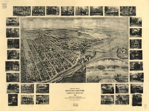 E122 - Birds eye view of Mountain Lake Park Garrett Co Maryland - 1906