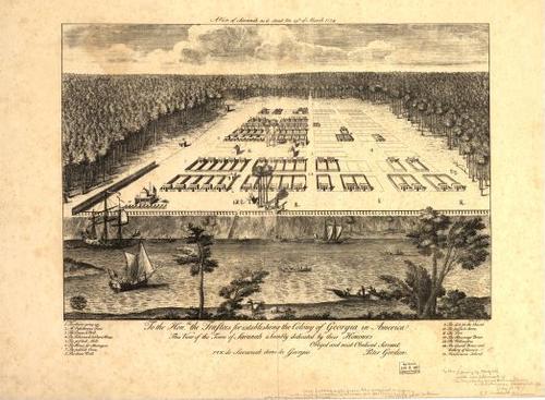 E123 - A view of Savannah as it stood the 29th of March 1734