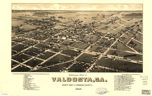 E123 - Panoramic view of Valdosta Georgia county seat of Lowndes County - 1885