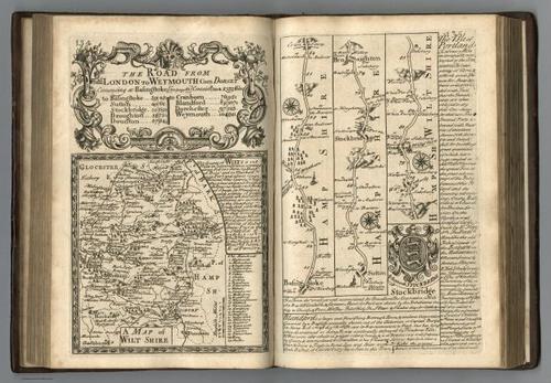 E127.073 - Road from London to Weymouth. Map of Wiltshire. 