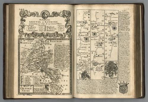 E127.076 - Road from Bristol to Banbury. Map of Oxfordshire.