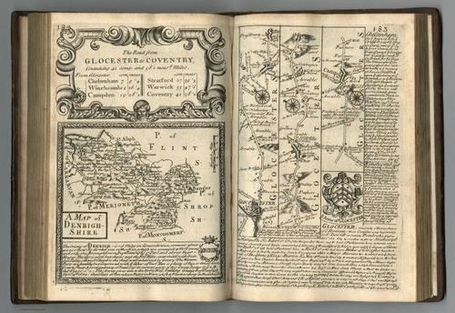 E127.097 - Road from Glocester to Coventry. Map of Denbighshire.