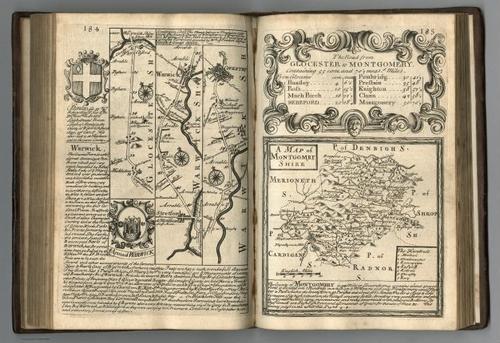 E127.098 - Road from Glocester to Coventry. (continued.) The Road from Glocester to Montgomery. A Map of Montgomeryshire.