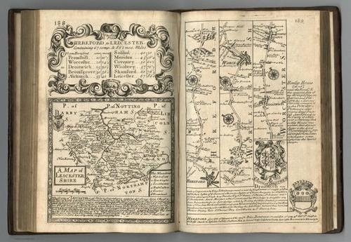 E127.100 - Road from Hereford to Leicester. A Map of Leicestershire.