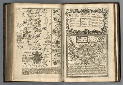 E127.125 - Road from York to Lancaster. (continued.) Roads from York to West Chester. Map of Cheshire.