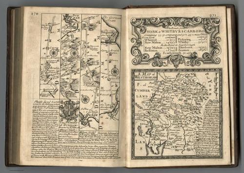 E127.141 - Road from Whitby to Durham. (continued.) Roads from York to Whitby's & Scarboro. Map of Westmoreland (Westmorland).