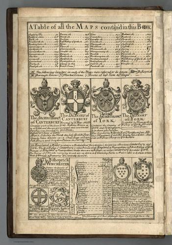 E127.005 - Table of Contents of all the maps contained in this Book.
