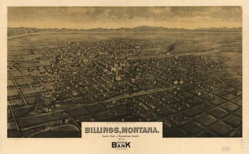 E129 - Billings Montana county seat of Yellowstone County - 1904