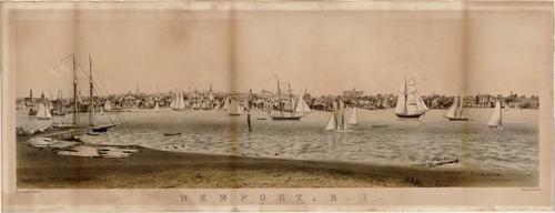 E131 - Newport Rhode Island view from Fort Wolcott Goat Island - 1860
