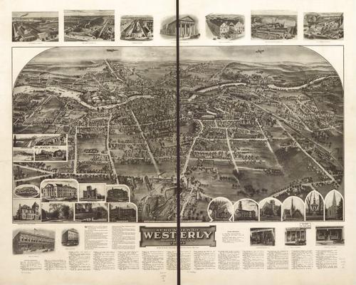 E131 - Aero view of Westerly Rhode Island - 1911