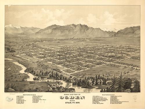 E139 - Birds eye view of Ogden City Utah Ty - 1875