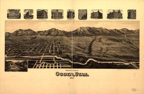 E139 - Perspective map of Ogden Utah - 1890