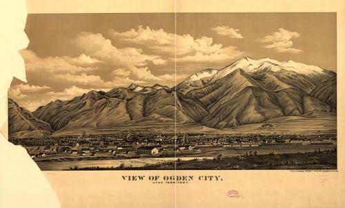 E139 - View of Ogden City Utah Territory - 1889